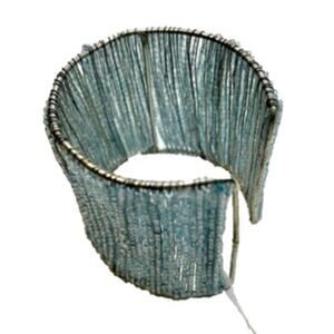 Macy’s Pale Blue Beaded Cuff Bracelet, NWT!